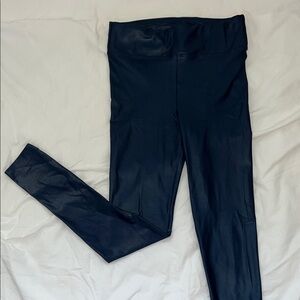 Koral Women's Shinny Navy High-Waisted Leggings sz Small